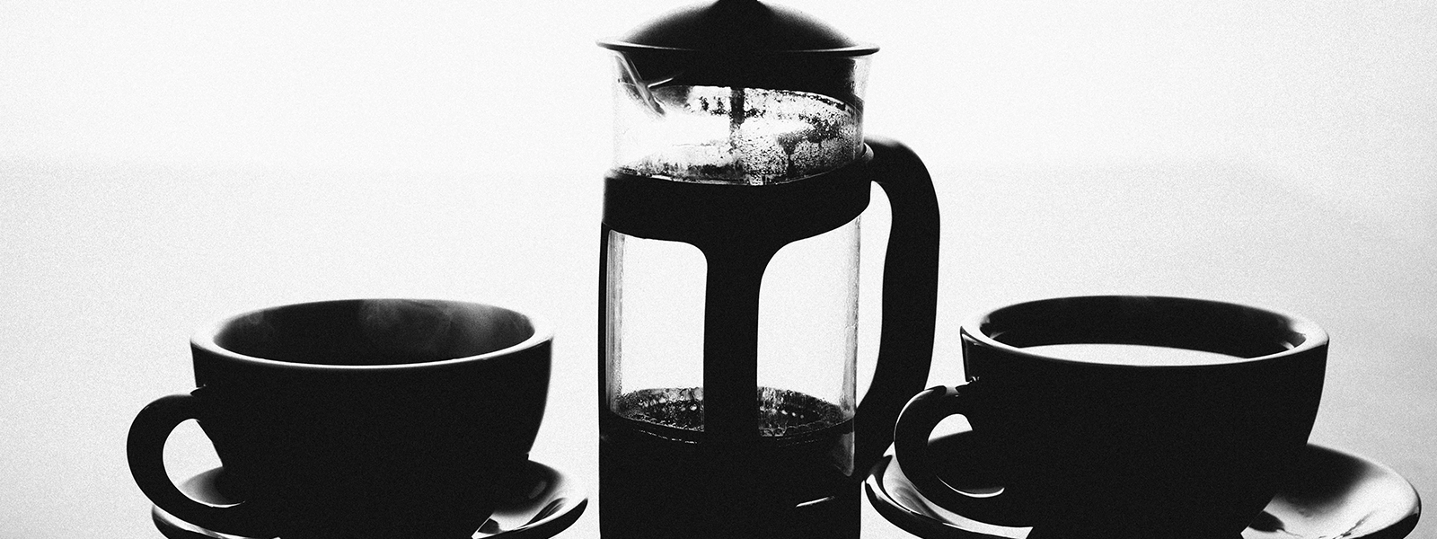 Black and White French Press Coffee Beans