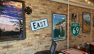 Maps and Signs of Michigan at Toads Coffee Shop