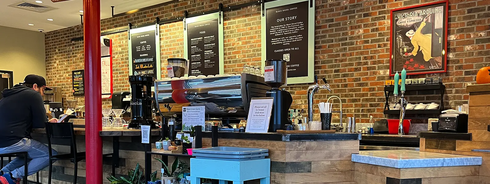 Black Diesel Coffee Shop Counter