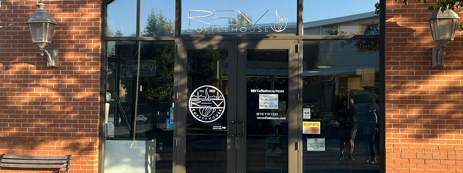 Rev Coffee House The REV Coffee House entrance in Columbus, Ohio