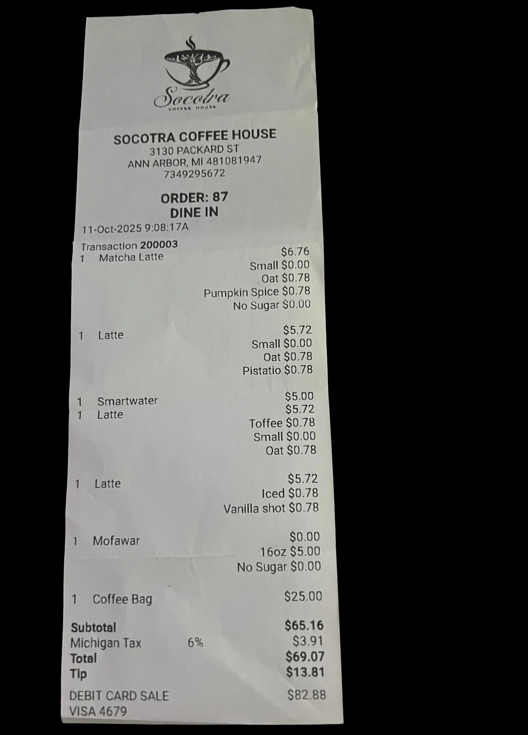 Verified Visit for Socotra Coffee House
