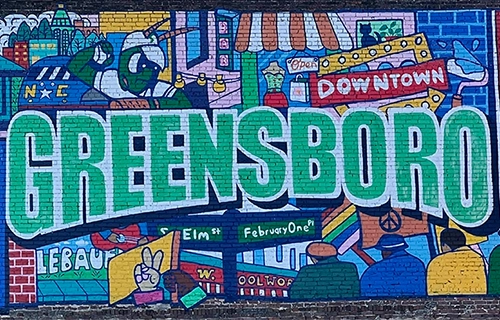 Greensboro Mural in downtown Greensboro, North Carolina