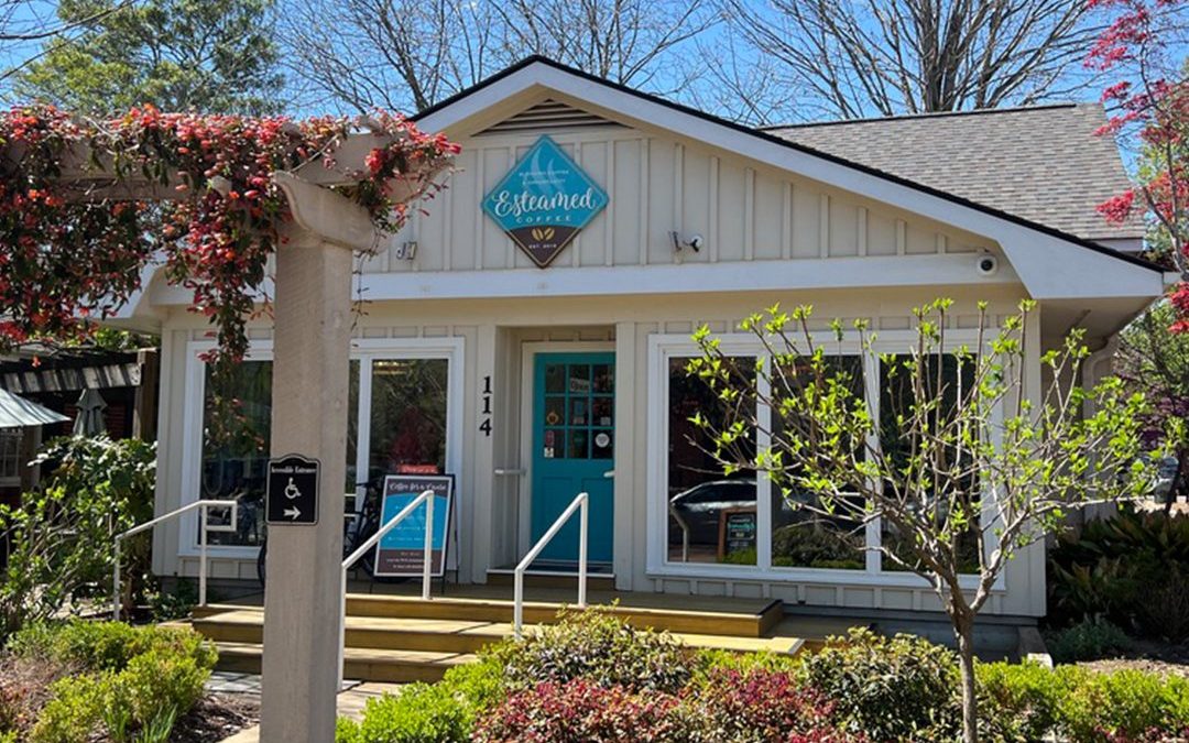 Trellis in front of Esteamed Coffee